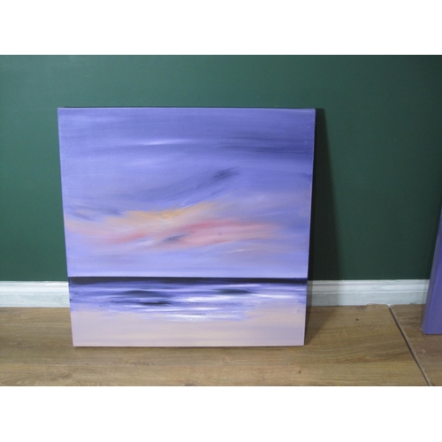 408 - SIMON SAVAGE. Sunset, signed, oil on canvas, unframed, 16 x 40in; another oil painting by the same a... 