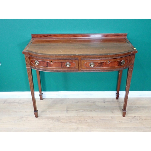 41 - A Georgian style mahogany and ebony crossbanded Serving Table fitted two frieze drawers mounted on s... 