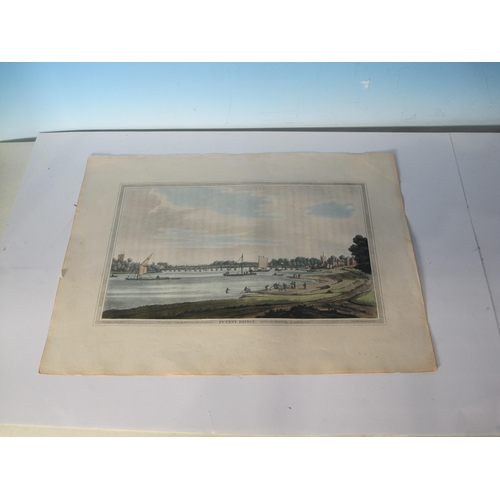 413 - AFTER JOSEPH FARRINGTON. A selection of unframed colour reprints depicting scenes at Putney Bridge; ... 