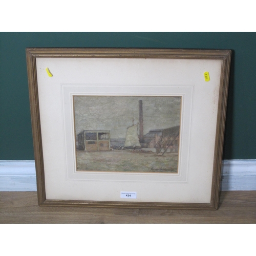 434 - CHARLES SOMMERVILLE. A Quayside, signed, oil on canvas laid on board, 9 x 11¼in; a watercolour by F.... 