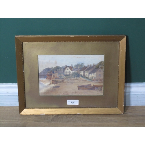 438 - J. BALDWIN. A Coastal Village, signed, watercolour, 7 x 10in