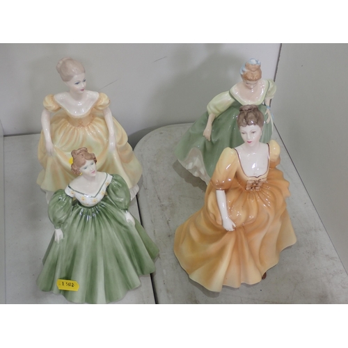 474 - Eleven Coalport and Royal Doulton Fiigures of ladies, 8 1/2 to 4in