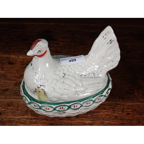 499 - A pair of pottery Hen Tureens, 8in