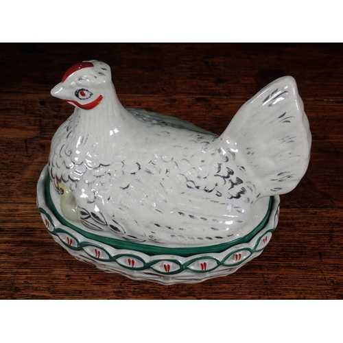 499 - A pair of pottery Hen Tureens, 8in