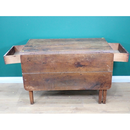 534 - An oak dropleaf Table fitted frieze drawer and an upholstered Tub Armchair A/F