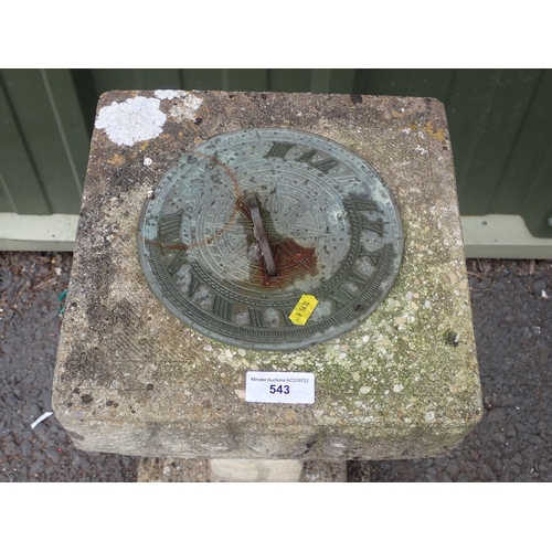 543 - A composite stone garden Sun Dial, 2ft 1in H