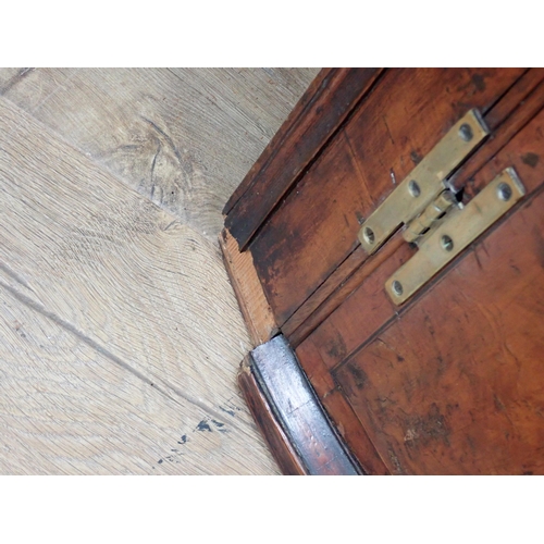 570 - An 18th Century walnut veneered bow fronted hanging Corner Cupboard 3ft 2in H x 2ft 2in W