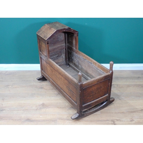 582 - A 17th/18th Century joined oak Cradle 3ft W