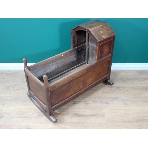 582 - A 17th/18th Century joined oak Cradle 3ft W