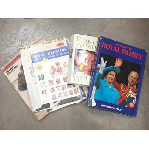 457 - Two boxes of Books and magazines on the Royal Family.