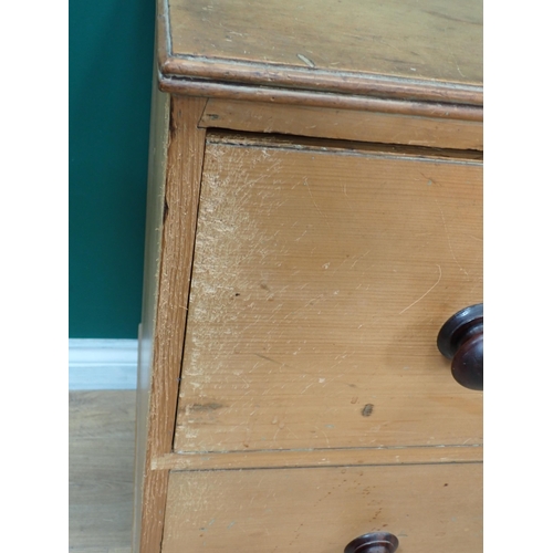 604 - A Georgian pine Chest of two drawers mounted on shaped bracket feet 3ft W x 2ft 6in H