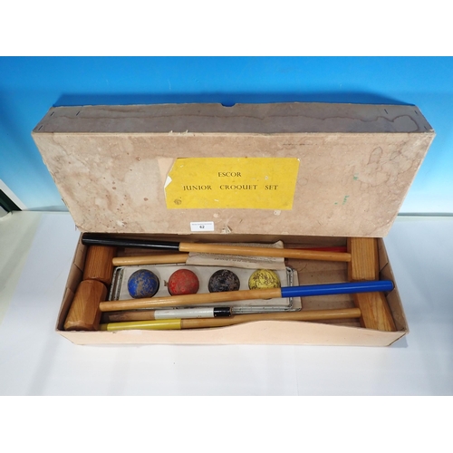 62 - A set of Boules and a boxed Escor Croquet Set