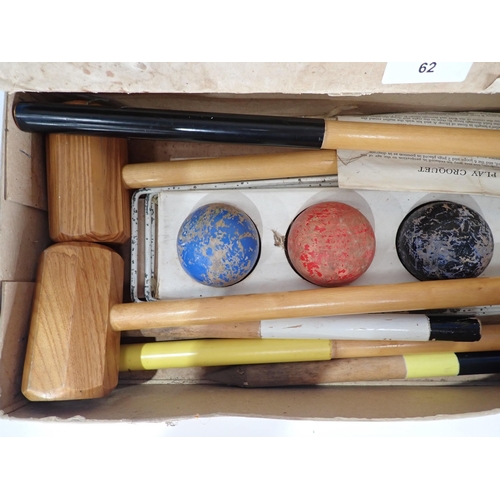 62 - A set of Boules and a boxed Escor Croquet Set