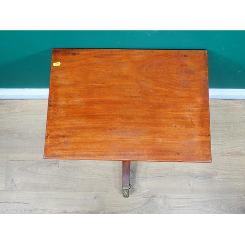 621 - A 19th Century and later mahogany Pillar Table with rectangular top 1ft 10in W x 1ft 10in H