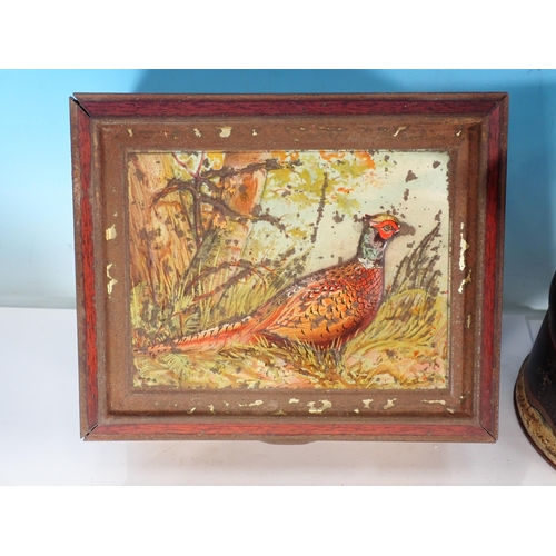 627 - A Huntley & Palmers Pheasant Biscuit Tin and a Toby Jug Biscuit Tin