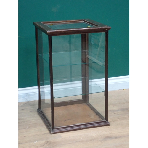 64 - A mahogany Wall Cabinet fitted single glazed door 2ft 5in H x 2ft 4in W and a Dudley & Co. mahogany ... 