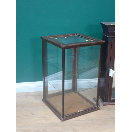 64 - A mahogany Wall Cabinet fitted single glazed door 2ft 5in H x 2ft 4in W and a Dudley & Co. mahogany ... 