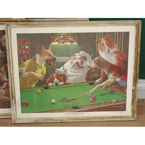 652 - Four framed comical Dog Prints