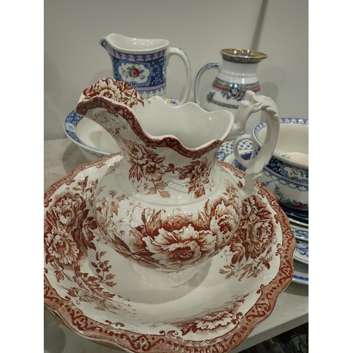 609 - Three Wash Sets, Thomas Coffee Set, Cheese Dish and Cover, etc.