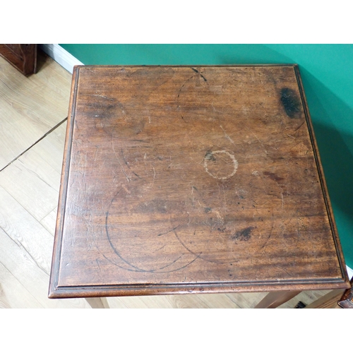 67 - A square mahogany Occasional Table, an oak Sutherland Table and two folding Cake Stands