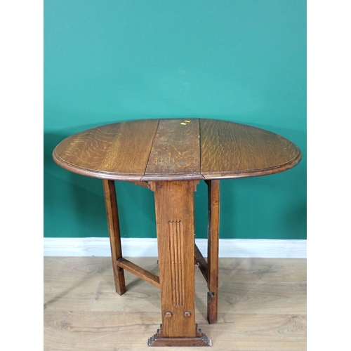 67 - A square mahogany Occasional Table, an oak Sutherland Table and two folding Cake Stands