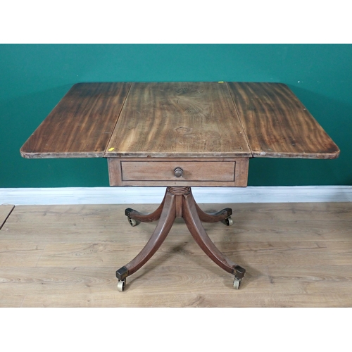 69 - A 19th Century mahogany Pembroke Table fitted end drawer mounted upon splayed base 3ft W x 2ft 4in H