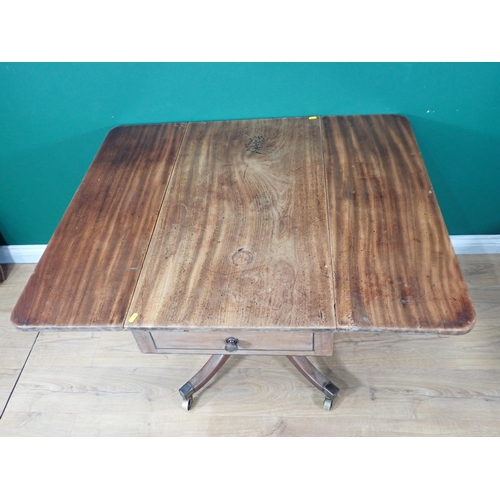 69 - A 19th Century mahogany Pembroke Table fitted end drawer mounted upon splayed base 3ft W x 2ft 4in H