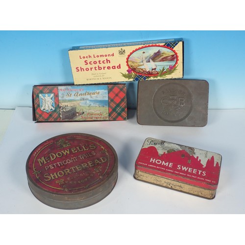 666 - A box of Toffee, Butter-Scotch and Sweet Tins