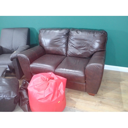 71 - A modern brown leather effect two seater Sofa 5ft W x 2ft 6in H, an electric reclining/massaging Arm... 