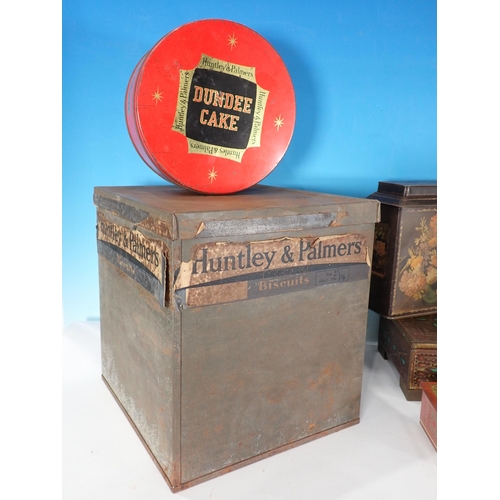 723 - A box of various Tins including Huntley and Palmer and others