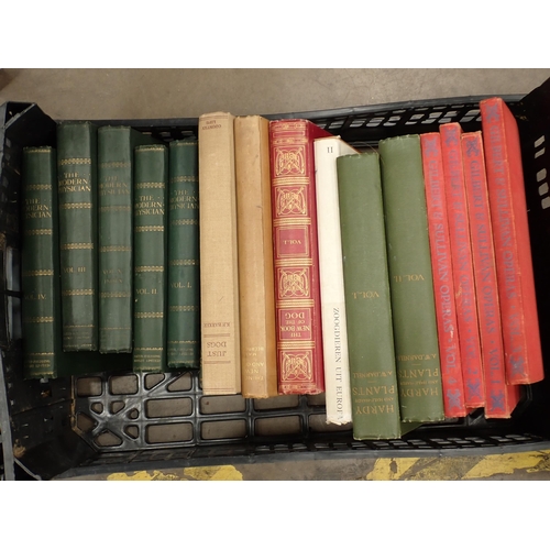 738 - Two boxes of Books including Natural History, 'Hardy Plant' and 'The Modern Physician'