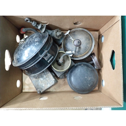 75A - Two boxes Coffee Grinder, Mincers, Tins etc