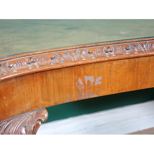 76 - A blue painted Towel Rail, a walnut Coffee Table and an oak single Chair in the 18th Century style