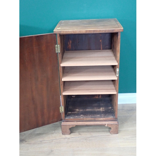 78 - A mahogany and inlaid Pot Cupboard and a 19th Century mahogany Pillar Table