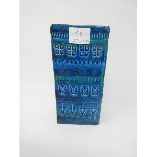 96 - An Orrefors Studio Glass Vase in blue and green, 8½in, two Kosta Boda Vases, 5in, and 4in, three pie... 