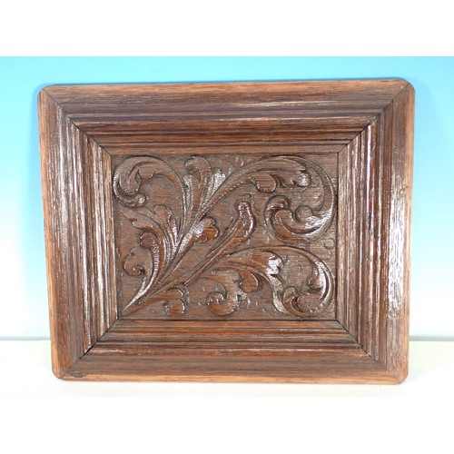 602 - Six Dutch 17th Century Panels carved with birds and leafage scrolls 12in W x 9 1/2in H