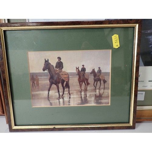 706 - Michael Heslop, a framed Print celebrating Lester Piggott, 24 x 18in and a Terry Gable 