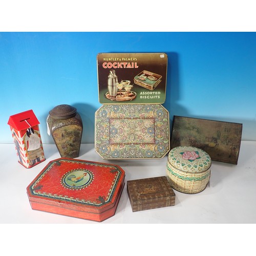 722 - A box of Huntley and palmer and other Biscuit Tins