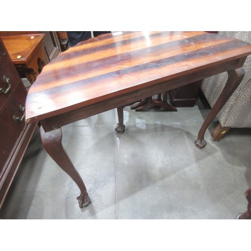 268 - A Dutch Colonial hardwood demi-lune Hall Table on ball and claw feet 3ft W x 2ft 2in H and a Victori... 