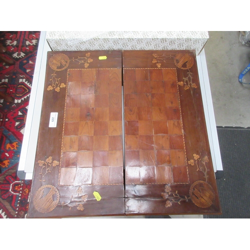 229 - An inlaid folding wooden Chess/Backgammon Board