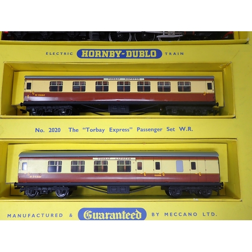 1003 - A boxed Hornby-Dublo No.2020 2-rail 'Torbay Express' Set, mint and boxed. All items in mint conditio... 