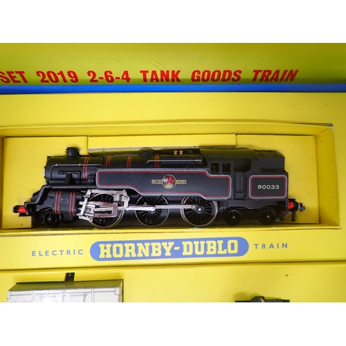 1018 - A Hornby-Dublo No.2019 2-6-4 Tank Goods Set, boxed and mint. A superb set, all items unused and mint... 