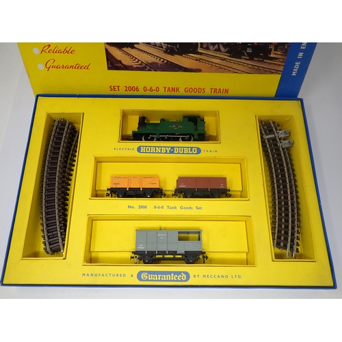 1058 - A boxed Hornby-Dublo No.2006 0-6-0 Tank Goods Set. Locomotive and wagons in mint condition showing n... 