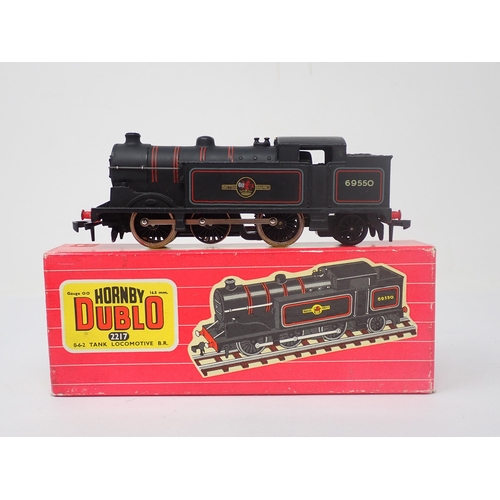 1059 - A boxed Hornby-Dublo No.2217 0-6-2T Locomotive. Tank is in mint condition. Tape mark to one side. Co... 