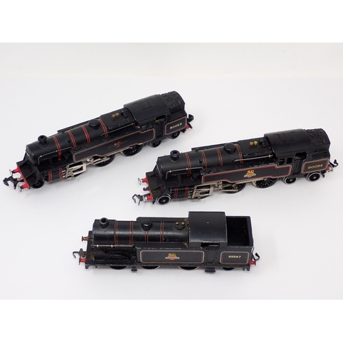 1080 - Three unboxed Hornby-Dublo 3-rail Locomotives converted to 2-rail including; rare 2-6-4T 80059, 0-6-... 