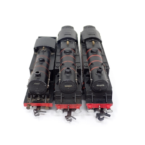 1080 - Three unboxed Hornby-Dublo 3-rail Locomotives converted to 2-rail including; rare 2-6-4T 80059, 0-6-... 