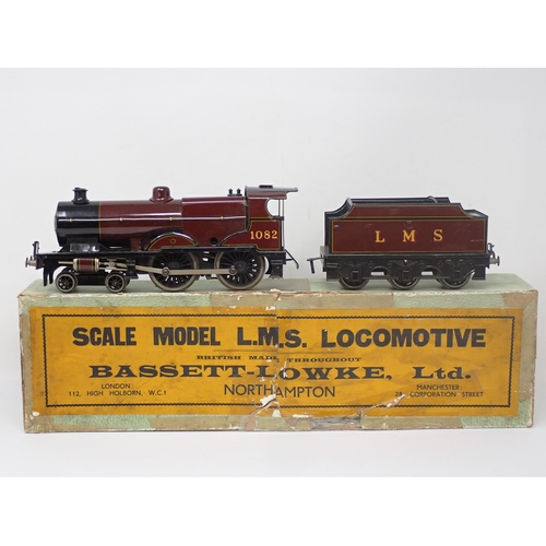 1100 - A boxed Bassett-Lowke No.5302/0 0 gauge 3-rail LMS Midland Compound 4-4-0 Locomotive, excellent cond... 