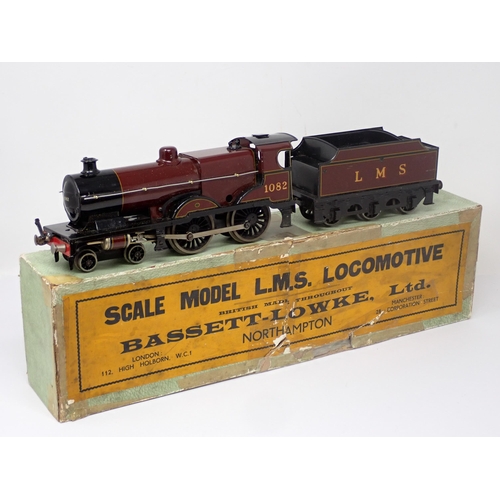 1100 - A boxed Bassett-Lowke No.5302/0 0 gauge 3-rail LMS Midland Compound 4-4-0 Locomotive, excellent cond... 