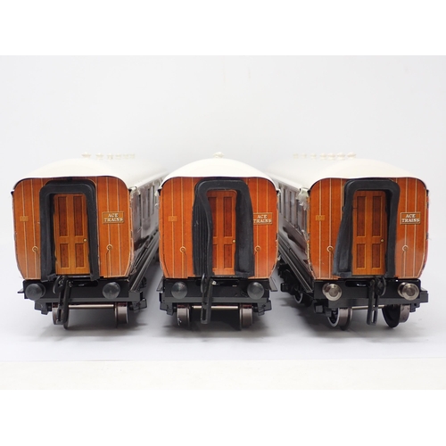 1102 - A boxed Ace Train 0 gauge Set of four LNER C4 Coaches. Unused with no signs of use to wheels, box in... 