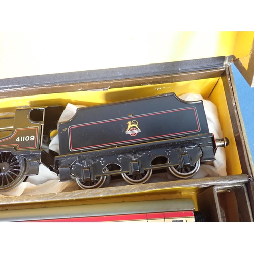 1104 - A boxed Bassett-Lowke No.754/5 0 gauge 3-rail B.R. Midland Compound Passenger Set. Generally in exce... 